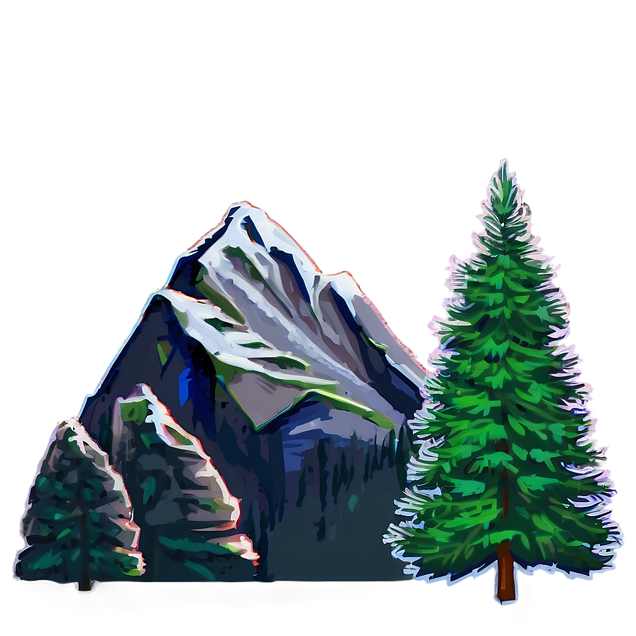 Pine Trees With Mountains Png Dan67