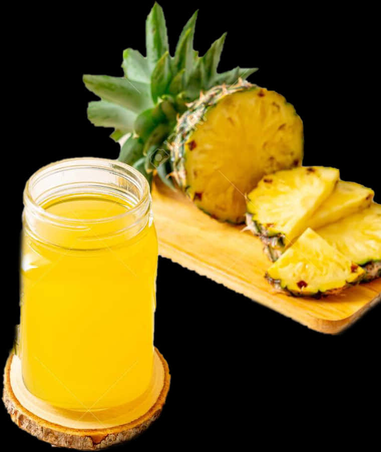 Pineapple Juiceand Fresh Fruit Slices
