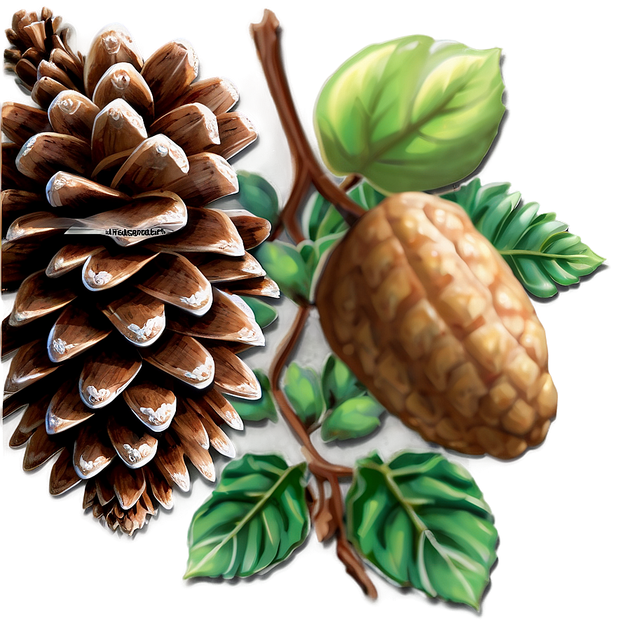 Pinecone And Acorn Combo Png Dmh28