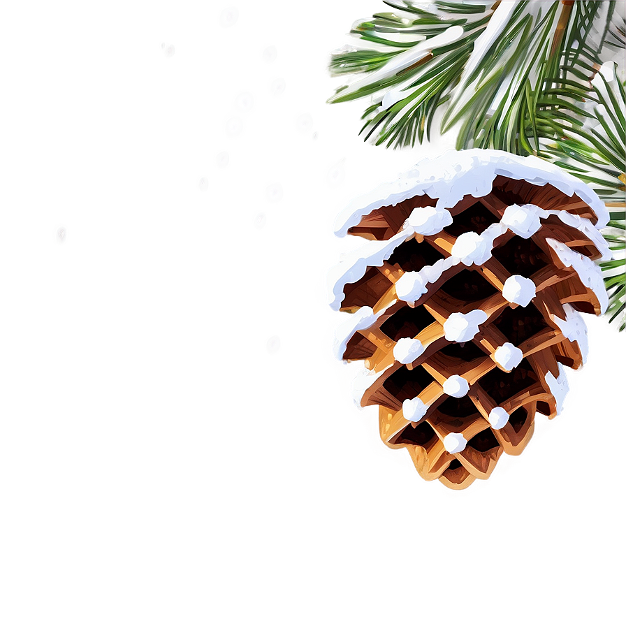 Pinecone In Snow Scene Png 86