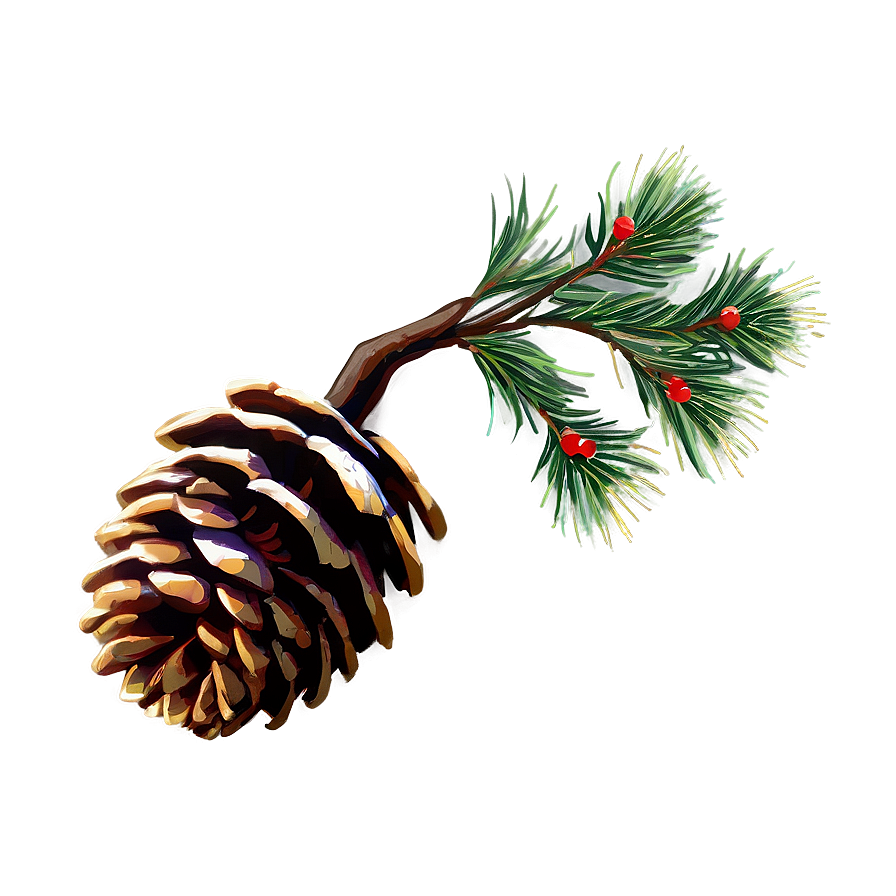 Pinecone With Branch Png Cgk