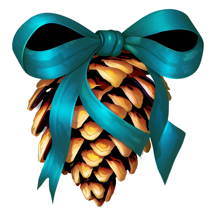 Pinecone With Ribbon Accent Png Yxm94