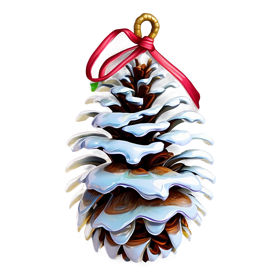 Pinecone With Snowflakes Png Jce76