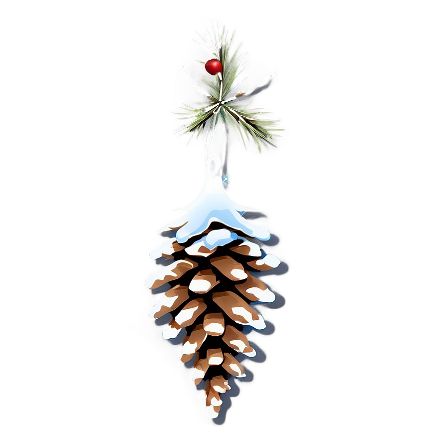 Pinecone With Snowflakes Png Tjn