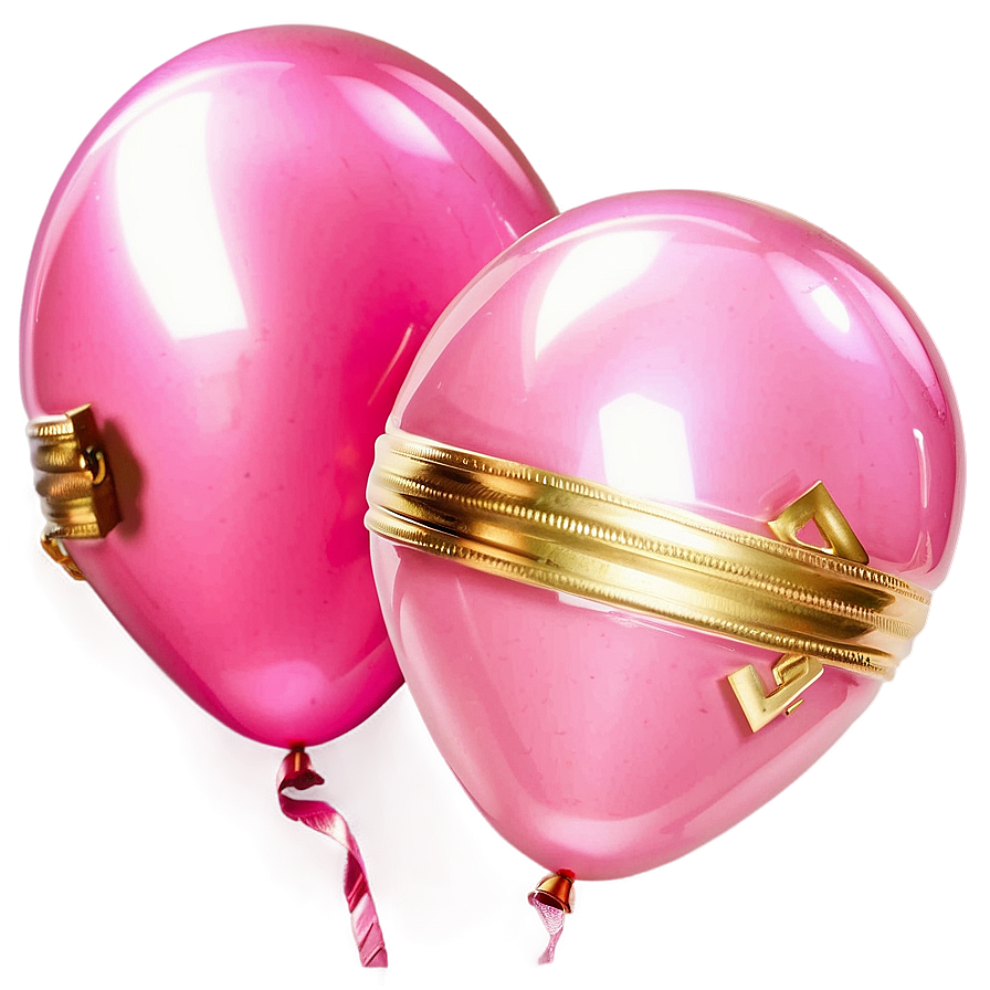 Pink And Gold Balloons Elegance Png 06122024