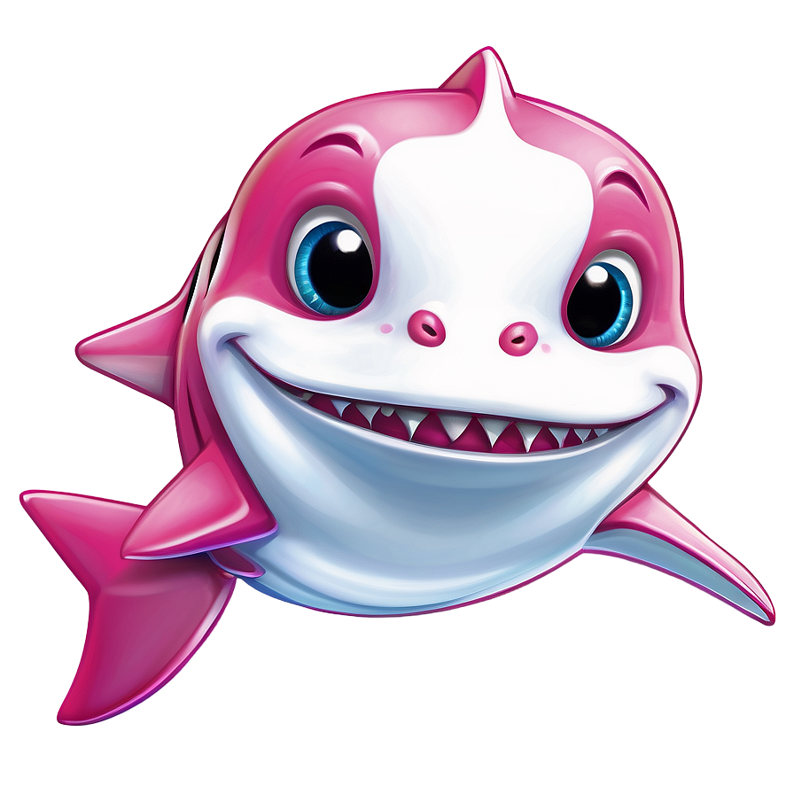 Pink Baby Shark For Coloring Book Png Eiq95