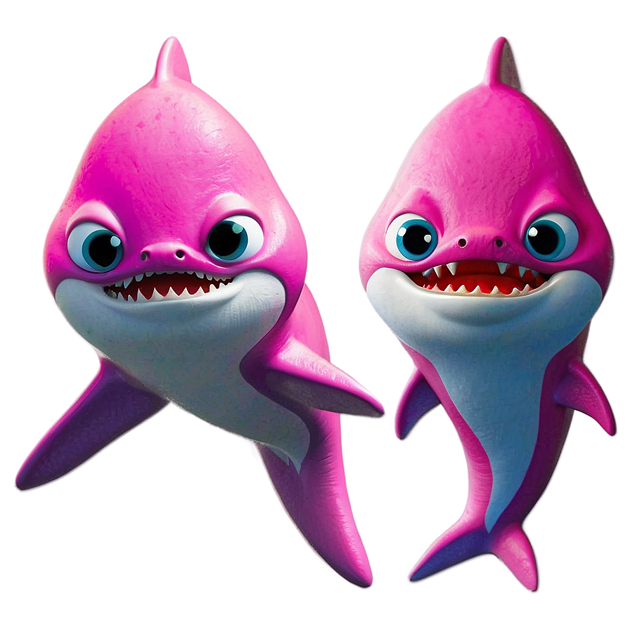 Pink Baby Shark With Cute Eyes Png Log