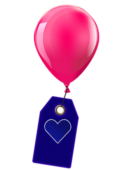 Pink Balloon With Love Tag