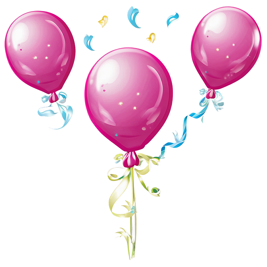 Pink Balloons Festive Bouquet Png 23