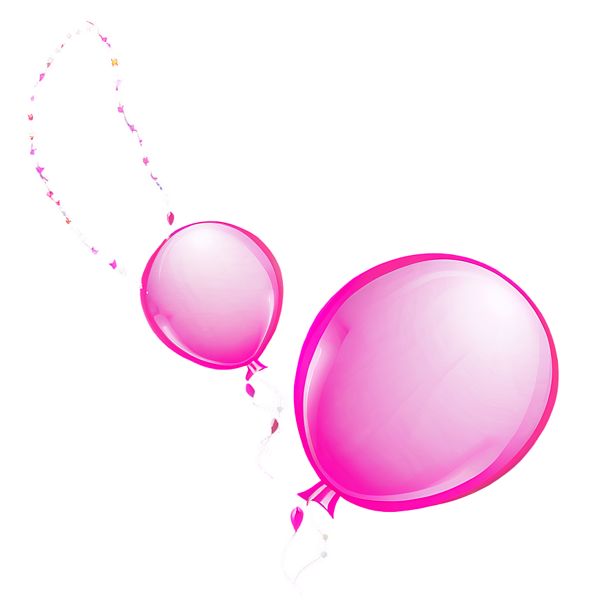 Pink Balloons In Various Sizes Png 1