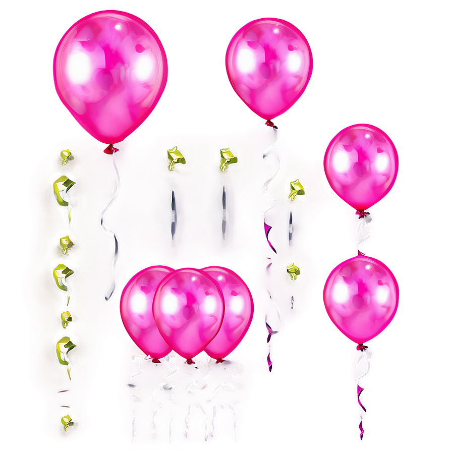 Pink Balloons In Various Sizes Png Aoe54