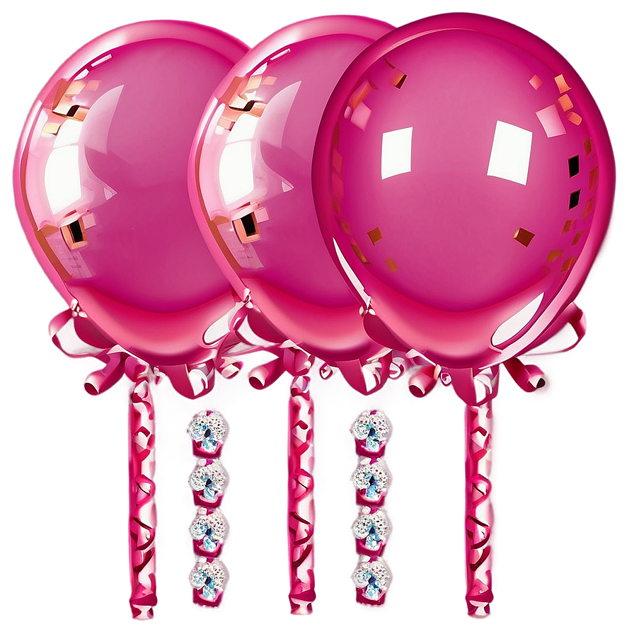 Pink Balloons With Glitter Png 49