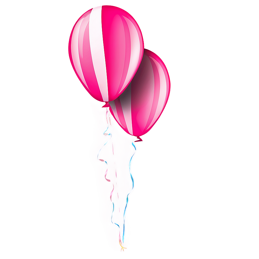 Pink Balloons With Stripes Png 06122024