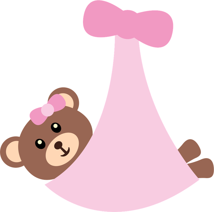 Pink Bear Baby Announcement