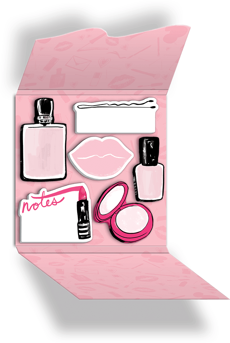 Pink Beauty Products Illustration