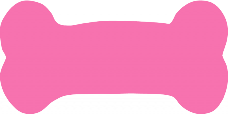 Pink Bone Shape Clipart