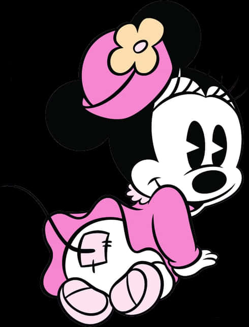 Pink Bow Minnie Mouse Vector