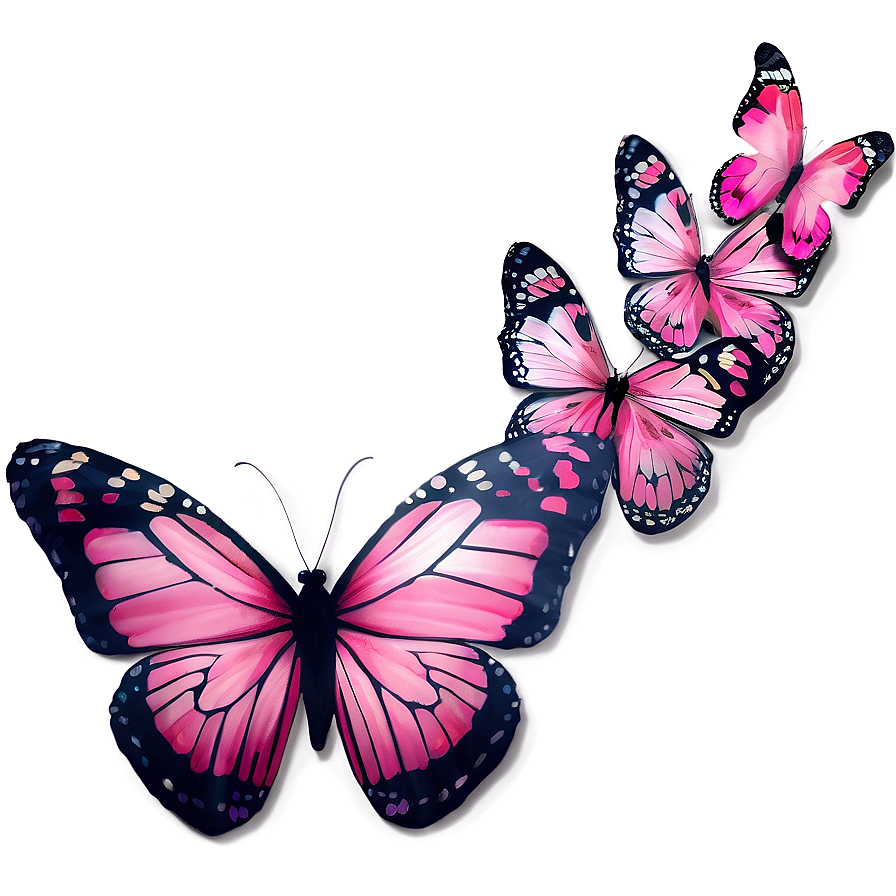 Pink Butterflies Png Bvl73