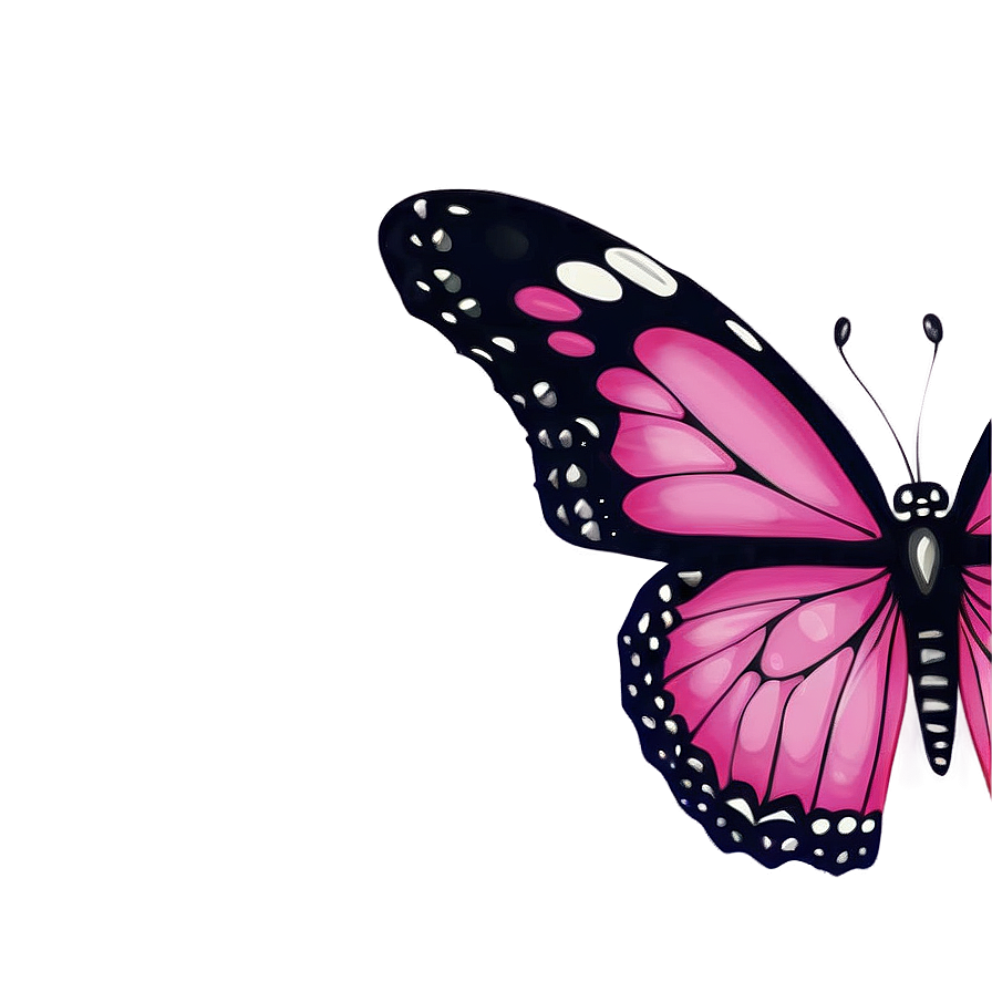 Pink Butterfly Border Png 64