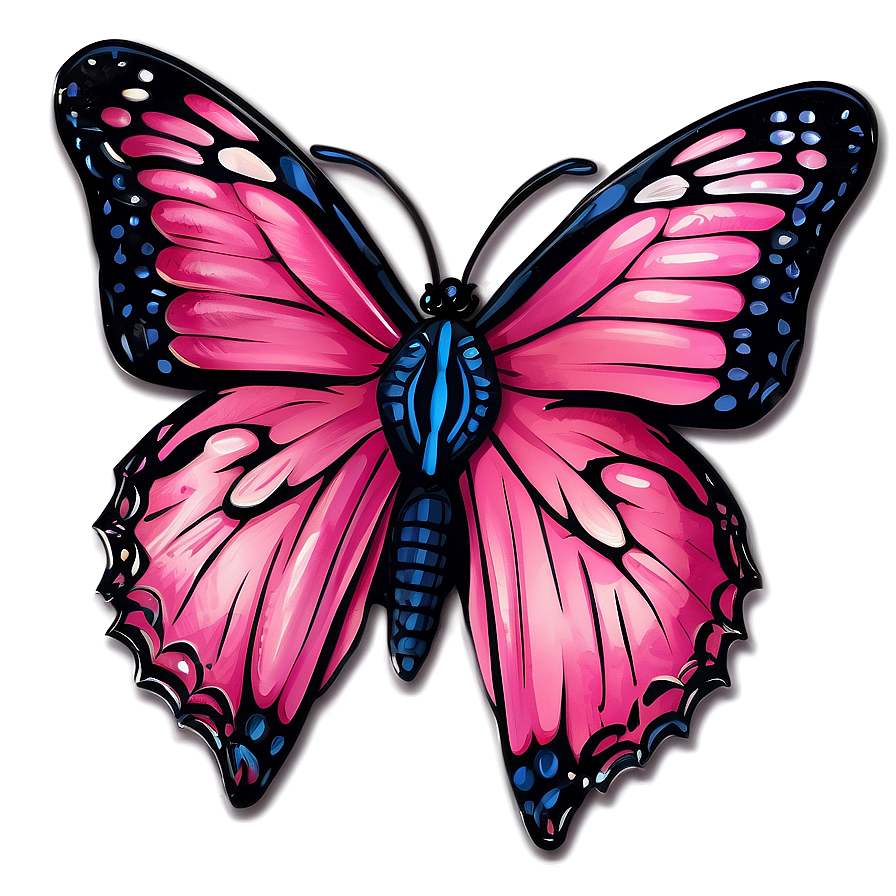 Pink Butterfly For Invitation Card Png Evk