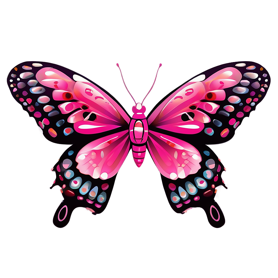 Pink Butterfly For Wedding Design Png Dtu