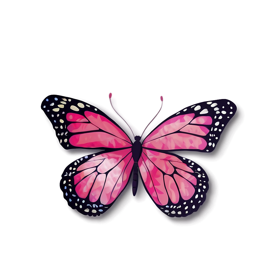 Pink Butterfly Pattern Background Png Mkm10