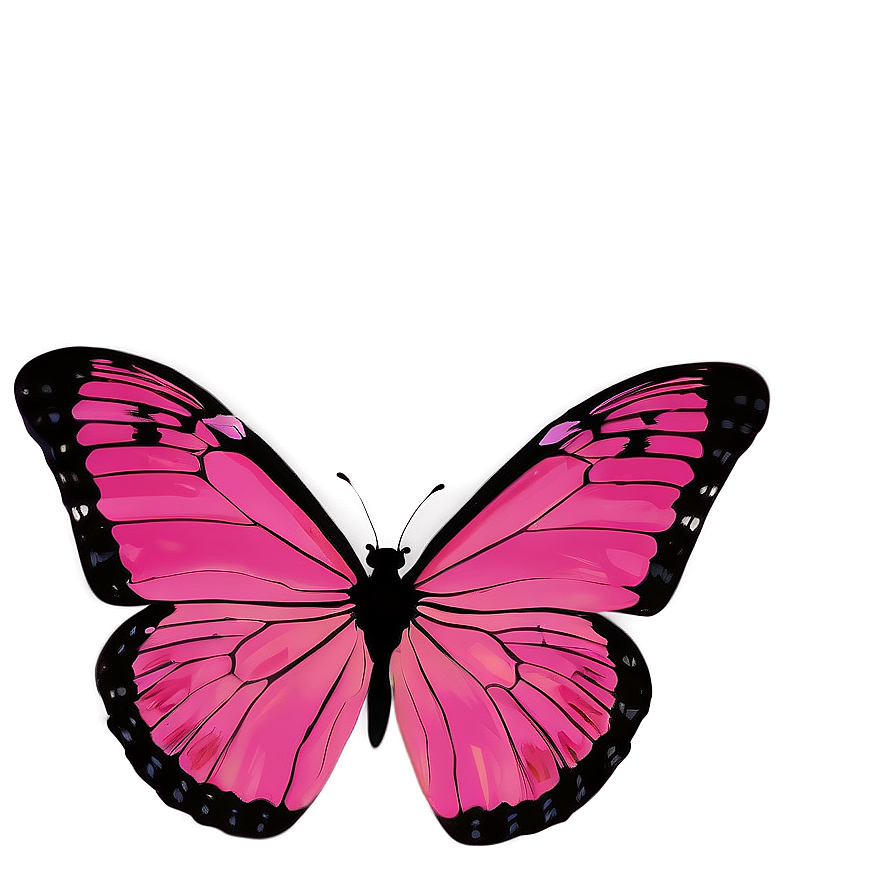 Pink Butterfly Silhouette Graphic Png Ukt