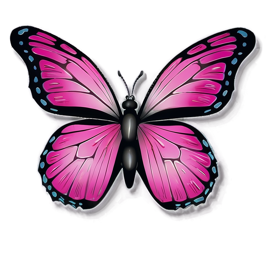 Pink Butterfly With Black Outline Png 05232024