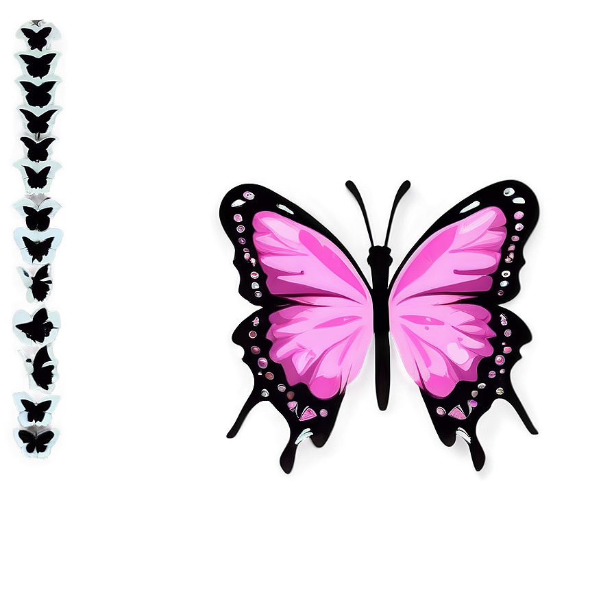 Pink Butterfly With Black Outline Png 05232024