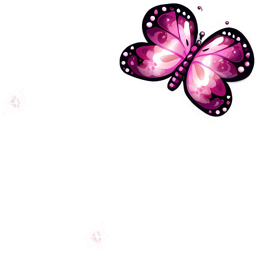 Pink Butterfly With Glitter Png 51