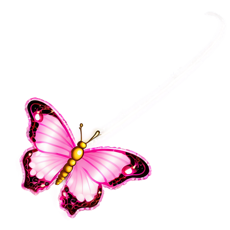 Pink Butterfly With Glitter Png 90