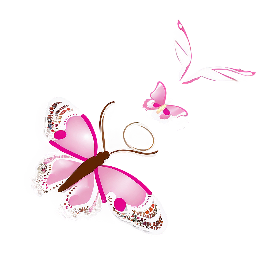 Pink Butterfly With Lace Wings Png 05232024