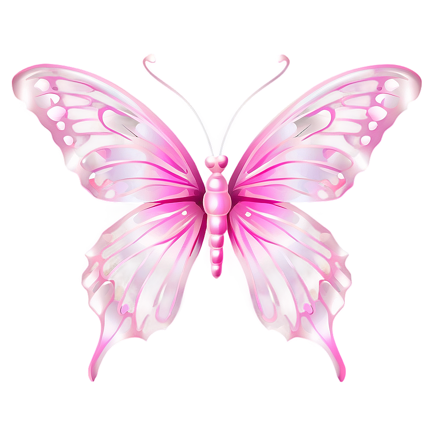 Pink Butterfly With Transparent Wings Png 05232024