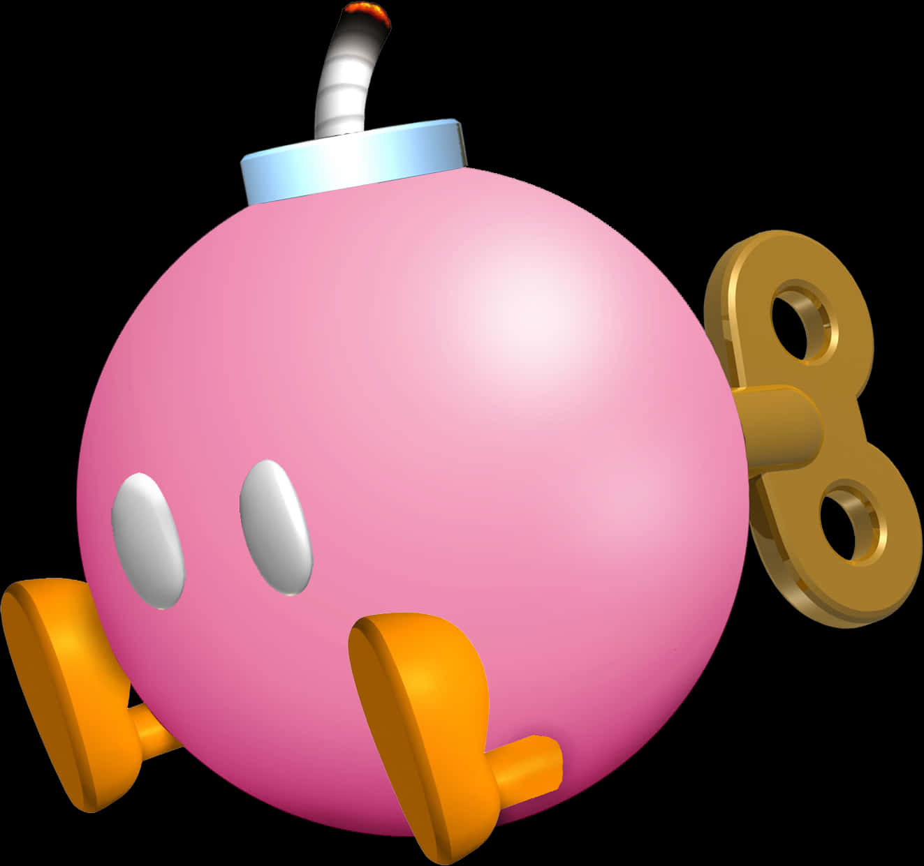 Pink Cartoon Bombwith Wind Up Key