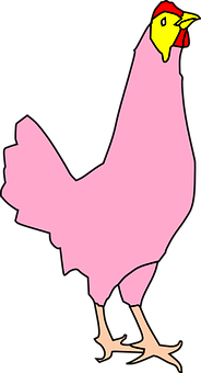 Pink Cartoon Chicken Graphic