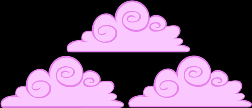 Pink Cartoon Clouds Vector