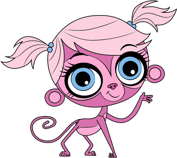 Pink Cartoon Monkey Character