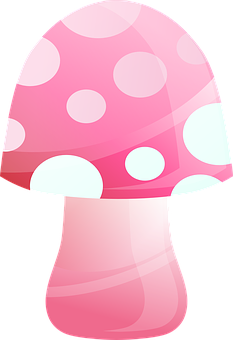 Pink Cartoon Mushroom