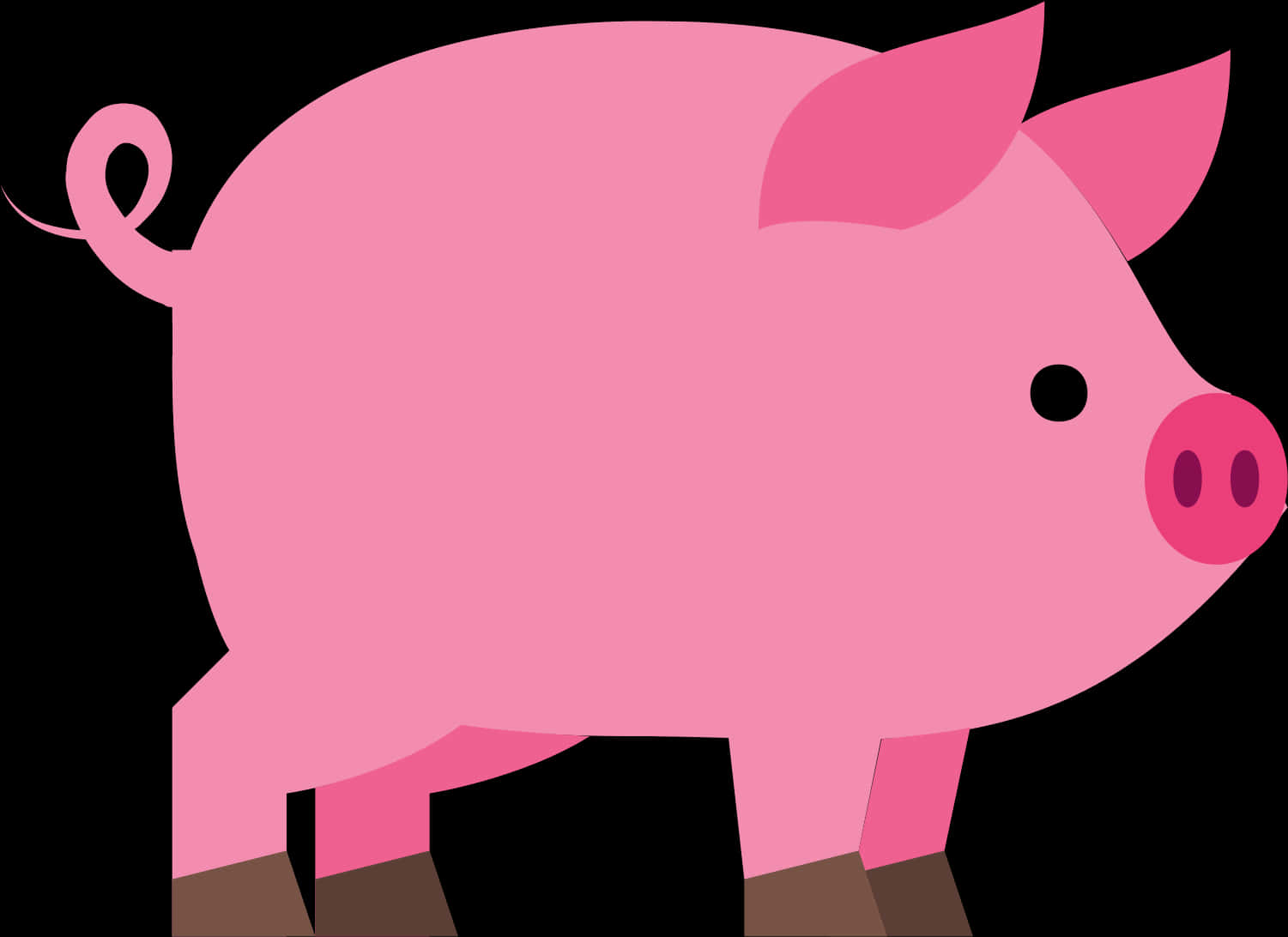 Pink Cartoon Pig Illustration