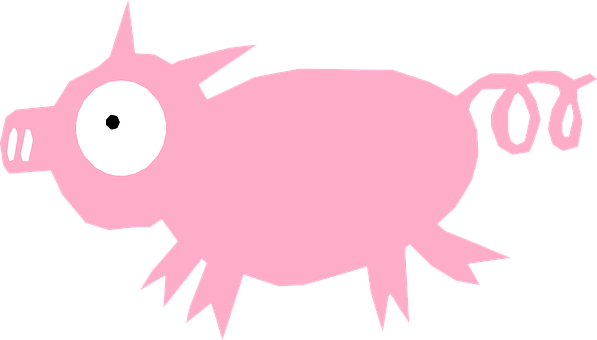 Pink Cartoon Pig Vector