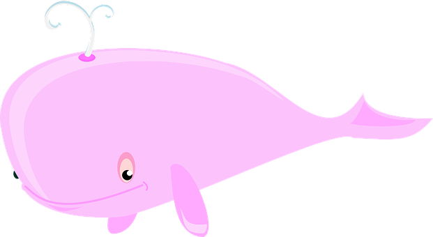 Pink Cartoon Whale