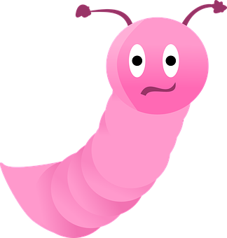 Pink Cartoon Worm