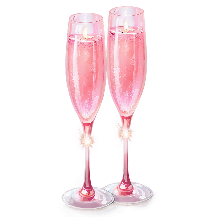 Pink Champagne And Candlelight Dinner Png 23