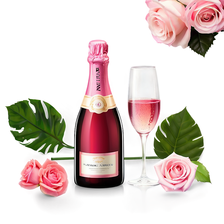 Pink Champagne And Romantic Setup Png Pjm12