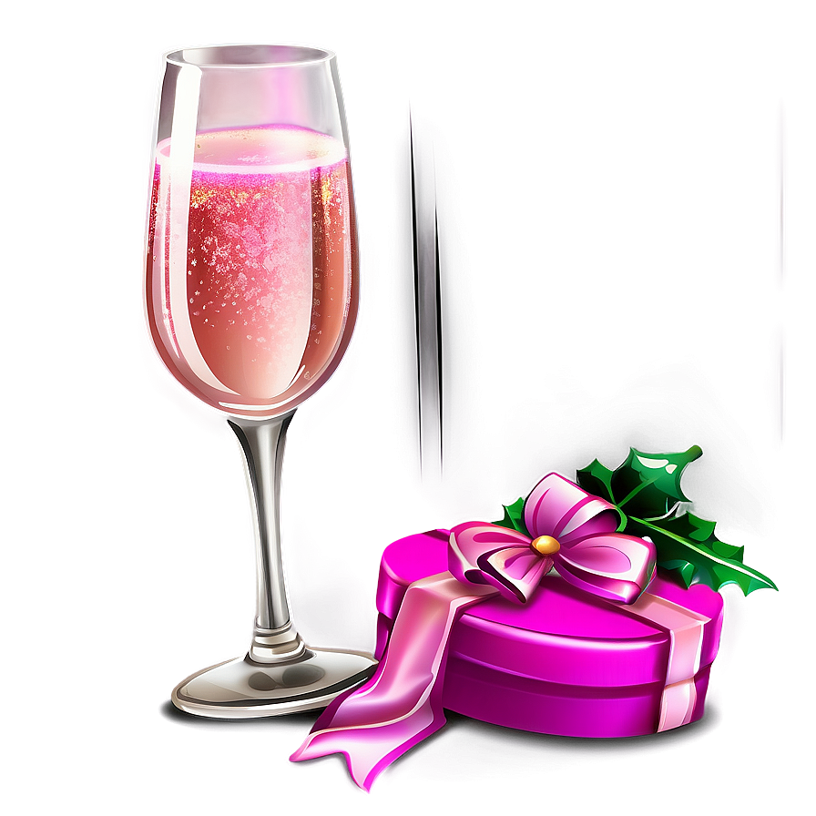 Pink Champagne In Festive Atmosphere Png 06292024