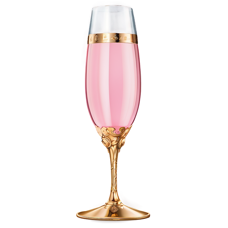 Pink Champagne With Gold Accents Png 60