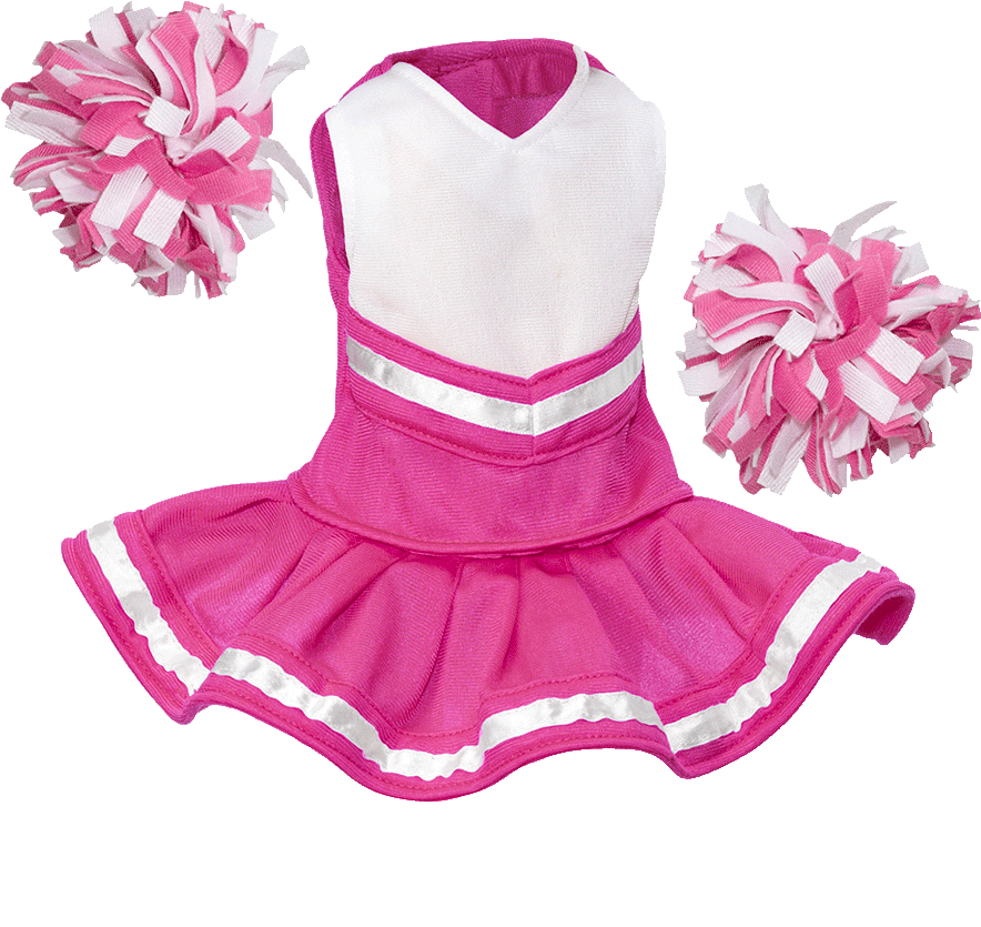 Pink Cheerleader Uniformwith Pom Poms