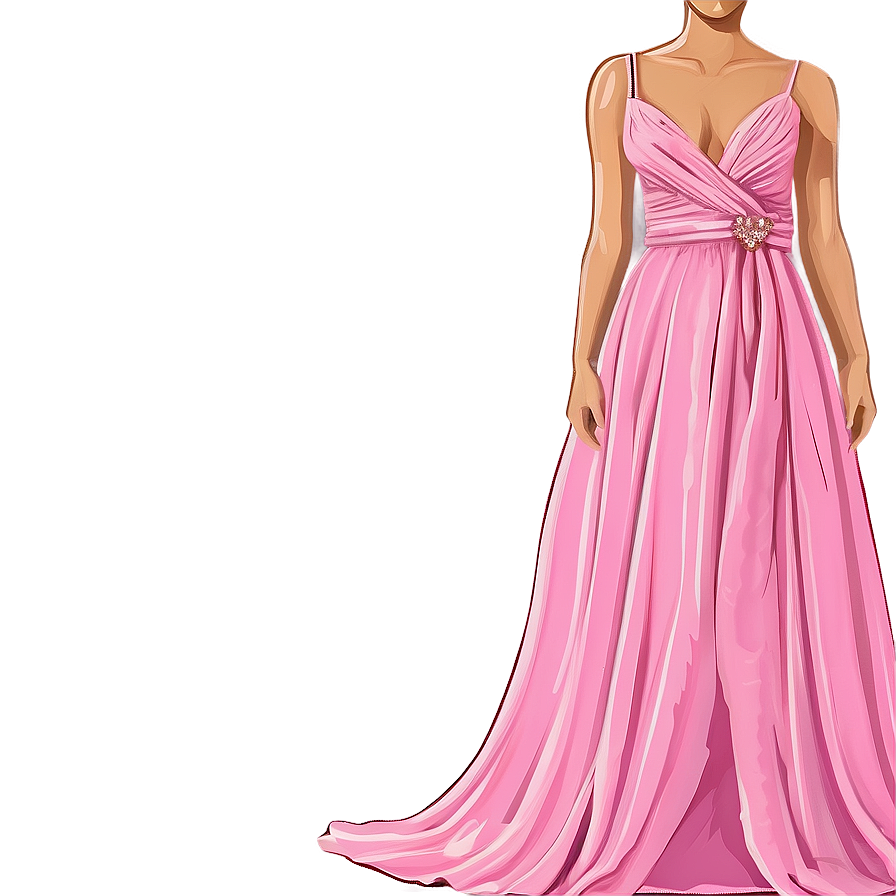 Pink Chiffon Dress Png Ium1