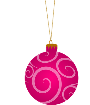 Pink Christmas Ornamentand Snowflakes