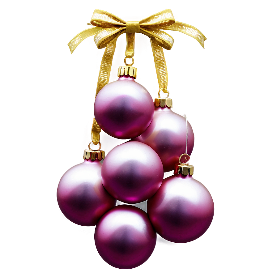 Pink Christmas Ornaments Png Vwv20